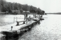 Rented dock from Robert Stull, north of the Hangar. - 1955